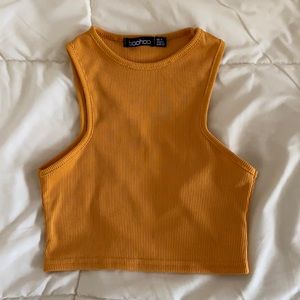 Boohoo orange racer back tank size 0 never worn